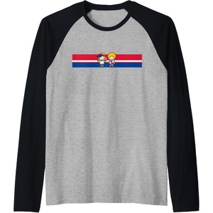 image:imagePatty and Jimmy Tennis Stripe Raglan Baseball TeeBlackAthletic Heather