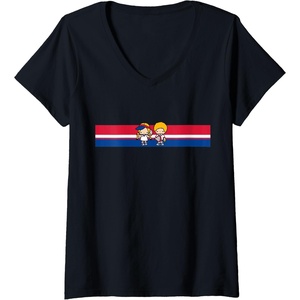image:imagePatty and Jimmy Tennis Stripe VNeck TShirtBlack