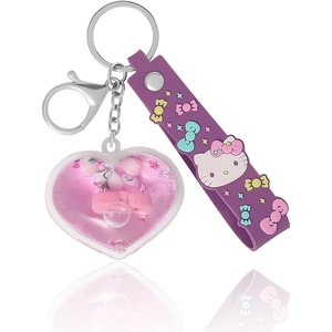 image:imageSALLY ROSE Hello Kitty Liquid Keychain  Sanrio Bag Charms with Wrist Strap for Backpacks amp Purses Official LicenseHello Kitty Purple Heart