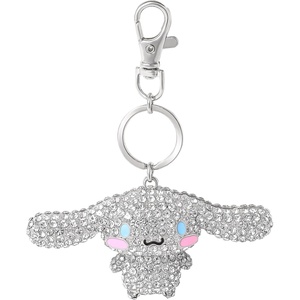 image:imageSALLY ROSE Pave Crystal Hello Kitty and Friends Bag Charm with Lobster Clip Official License Cute Keychains Sanrio GiftsCinnamoroll White