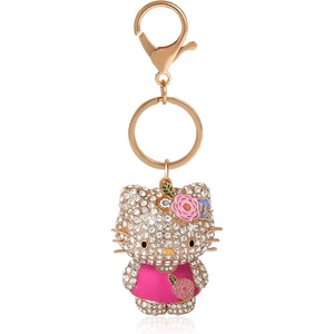 image:imageSALLY ROSE Pave Crystal Hello Kitty and Friends Bag Charm with Lobster Clip Official License Cute Keychains Sanrio GiftsHello Kitty Pink