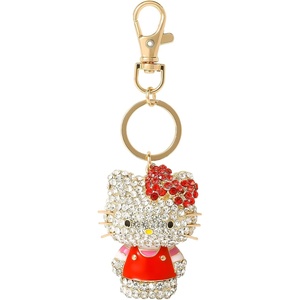 image:imageSALLY ROSE Pave Crystal Hello Kitty and Friends Bag Charm with Lobster Clip Official License Cute Keychains Sanrio GiftsHello Kitty Red
