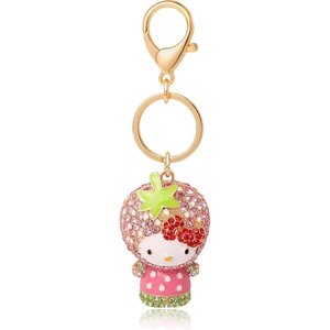 image:imageSALLY ROSE Pave Crystal Hello Kitty and Friends Bag Charm with Lobster Clip Official License Cute Keychains Sanrio GiftsStrawberry Pink