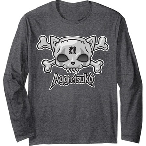 image:imageSkull and Crossbones Long Sleeve Shirt Long Sleeve TShirtDark Heather Grey