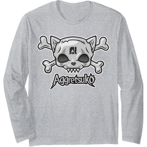 image:imageSkull and Crossbones Long Sleeve Shirt Long Sleeve TShirtHeather Grey