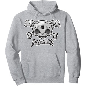image:imageSkull and Crossbones Rage Hoodie Pullover HoodieHeather Grey