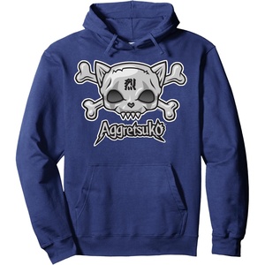 image:imageSkull and Crossbones Rage Hoodie Pullover HoodieNavy Blue