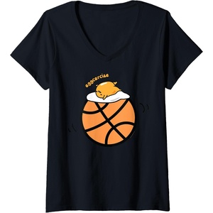 image:imageWomens Gudetama Exercise eggcercise Basketball Fitness VNeck TShirtBlack
