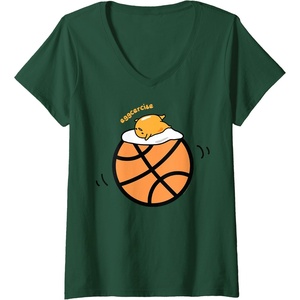 image:imageWomens Gudetama Exercise eggcercise Basketball Fitness VNeck TShirtDark Green