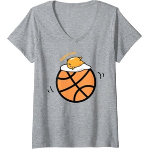 image:imageWomens Gudetama Exercise eggcercise Basketball Fitness VNeck TShirtHeather Grey