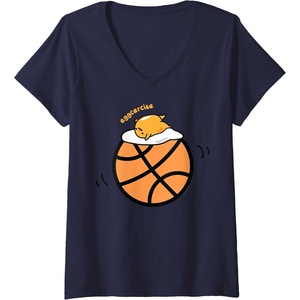 image:imageWomens Gudetama Exercise eggcercise Basketball Fitness VNeck TShirtNavy Blue