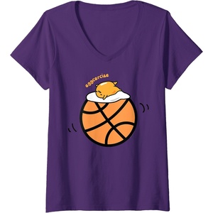 image:imageWomens Gudetama Exercise eggcercise Basketball Fitness VNeck TShirtPurple