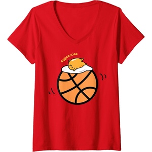 image:imageWomens Gudetama Exercise eggcercise Basketball Fitness VNeck TShirtRed