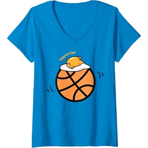 image:imageWomens Gudetama Exercise eggcercise Basketball Fitness VNeck TShirtSapphire Blue