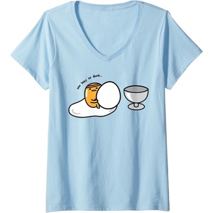 image:imageWomens Gudetama Too Lazy to Dunk Basketball VNeck TShirtBaby Blue