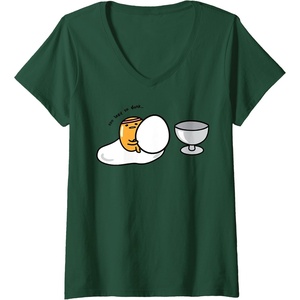 image:imageWomens Gudetama Too Lazy to Dunk Basketball VNeck TShirtDark Green