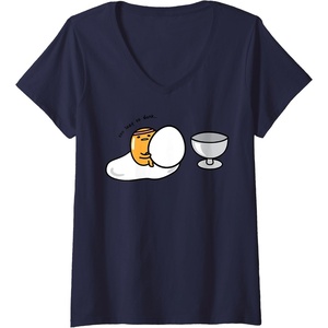 image:imageWomens Gudetama Too Lazy to Dunk Basketball VNeck TShirtNavy Blue