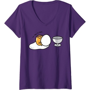 image:imageWomens Gudetama Too Lazy to Dunk Basketball VNeck TShirtPurple