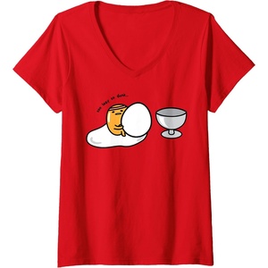 image:imageWomens Gudetama Too Lazy to Dunk Basketball VNeck TShirtRed