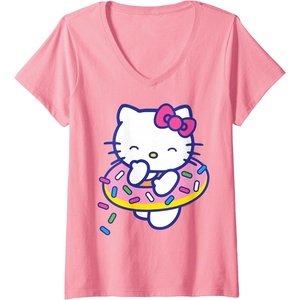 image:imageWomens Hello Kitty Donut Sprinkles Floaty Summer Swimming VNeck TShirtPink
