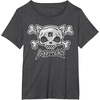 image:imageAggretsuko Skull and Crossbones Tee Shirt TShirtDark Heather Grey