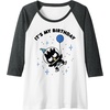 image:imageBadtzMaru Its My Birthday Raglan Baseball TeeDark Heather GreyWhite