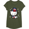 image:imageHello Kitty American 4th of July Tee Shirt TShirt for Women Girls Kids MenOlive Green