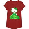 image:imageHello Kitty Green Bows and Clovers Tee Shirt TShirtCranberry Red