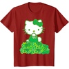 image:imageHello Kitty Green Bows and Clovers Tee Shirt TShirtCranberry Red
