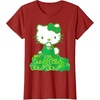 image:imageHello Kitty Green Bows and Clovers Tee Shirt TShirtCranberry Red