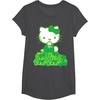 image:imageHello Kitty Green Bows and Clovers Tee Shirt TShirtDark Heather Grey