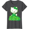 image:imageHello Kitty Green Bows and Clovers Tee Shirt TShirtDark Heather Grey