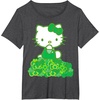image:imageHello Kitty Green Bows and Clovers Tee Shirt TShirtDark Heather Grey
