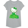 image:imageHello Kitty Green Bows and Clovers Tee Shirt TShirtHeather Grey