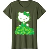 image:imageHello Kitty Green Bows and Clovers Tee Shirt TShirtOlive Green