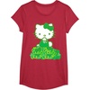 image:imageHello Kitty Green Bows and Clovers Tee Shirt TShirtRed Heather