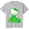 image:imageHello Kitty Green Bows and Clovers Tee Shirt TShirtSilver Grey