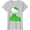 image:imageHello Kitty Green Bows and Clovers Tee Shirt TShirtSilver Grey