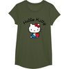 image:imageHello Kitty Retro Logo Tee Shirt TShirtOlive Green