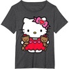 image:imageHello Kitty Valentine Teddy Bear Tee Shirt TShirtDark Heather Grey
