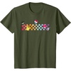 image:imageHello Sanrio Characters Checkerboard Tee Shirt TShirtOlive Green