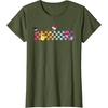image:imageHello Sanrio Characters Checkerboard Tee Shirt TShirtOlive Green