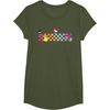 image:imageHello Sanrio Characters Checkerboard Tee Shirt TShirtOlive Green