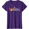 image:imageHello Sanrio Characters Checkerboard Tee Shirt TShirtPurple
