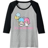 image:imageLittle Twin Stars Its My Birthday Raglan Baseball TeeBlackAthletic Heather