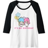 image:imageLittle Twin Stars Its My Birthday Raglan Baseball TeeBlackWhite