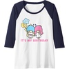 image:imageLittle Twin Stars Its My Birthday Raglan Baseball TeeNavy BlueWhite