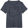image:imageSANRIO Hello Kitty Winking Tee TShirt Womens Casual Classic Cartoon Letter Print TShirt Grey SmallHeather Blue