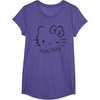 image:imageSANRIO Hello Kitty Winking Tee TShirt Womens Casual Classic Cartoon Letter Print TShirt Grey SmallPurple Heather