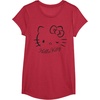 image:imageSANRIO Hello Kitty Winking Tee TShirt Womens Casual Classic Cartoon Letter Print TShirt Grey SmallRed Heather